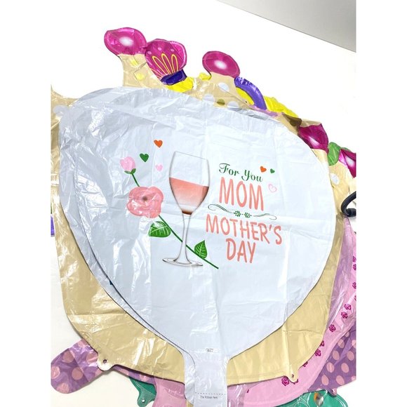 Happy Mothers Day Foil Balloons Cute Party Balloons, Pink Colourfu, 7pc Set New - Picture 8 of 12